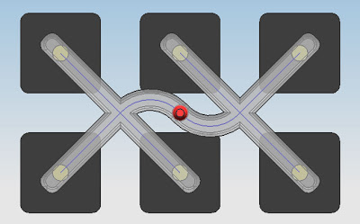 Top view for improved Balance Layout Runner for 6 Cavity of Mould