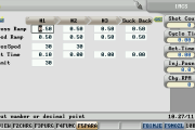 Charging parameters settings screen for Powerjet plastic injection molding machine