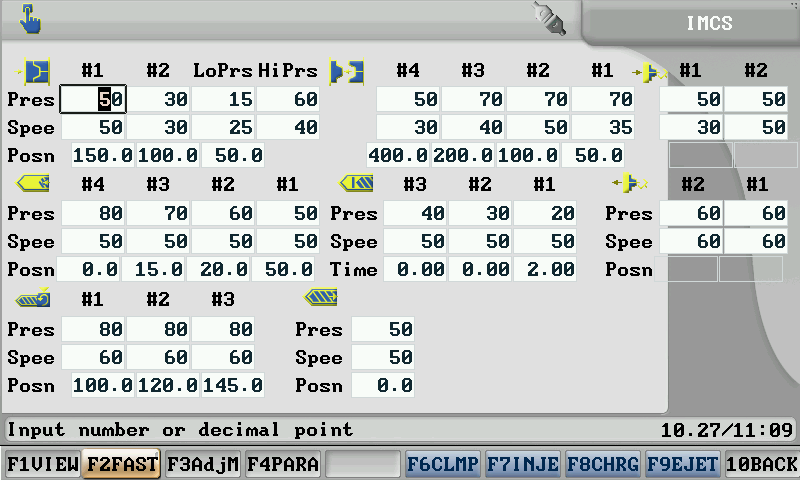 Fast Set Settings on Injection Molding Machines