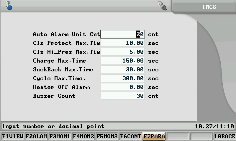 Monitor parameters settings of injection molding machine