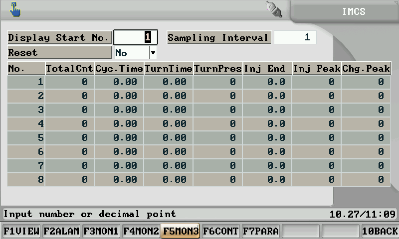 Monitoring Setting of Injection Molding Machine - Test 3