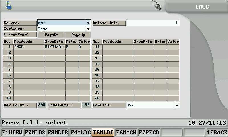 Mold cancel on Powerjet injection molding machine